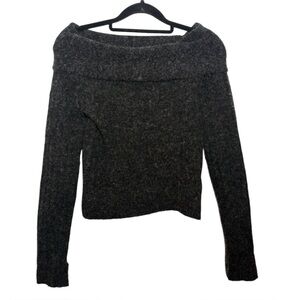 Gimaguas Charcoal Gray Off Shoulder Alpaca Blend Maya Sweater - Small